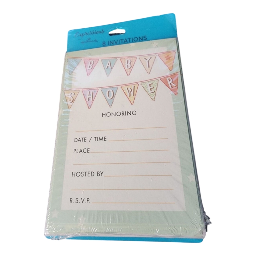 ✨Baby ShowerExpressions Green and Pink Party Invitations(Bundle With Your Order)